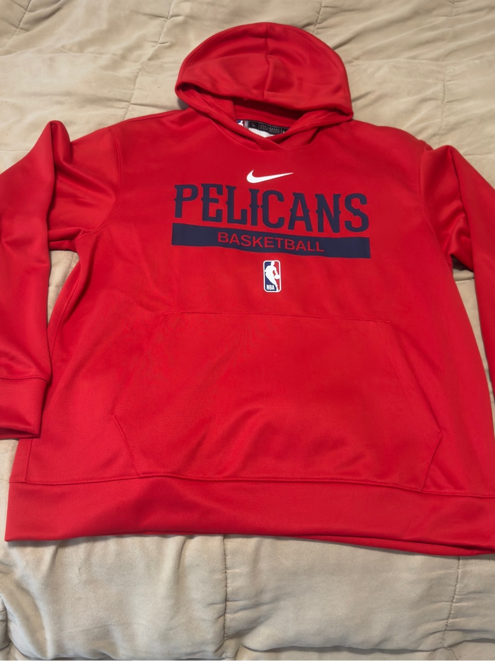 Nike NBA New Orleans Pelicans Dri-FIT Hoodie Sweatshirt Red/Navy Size L